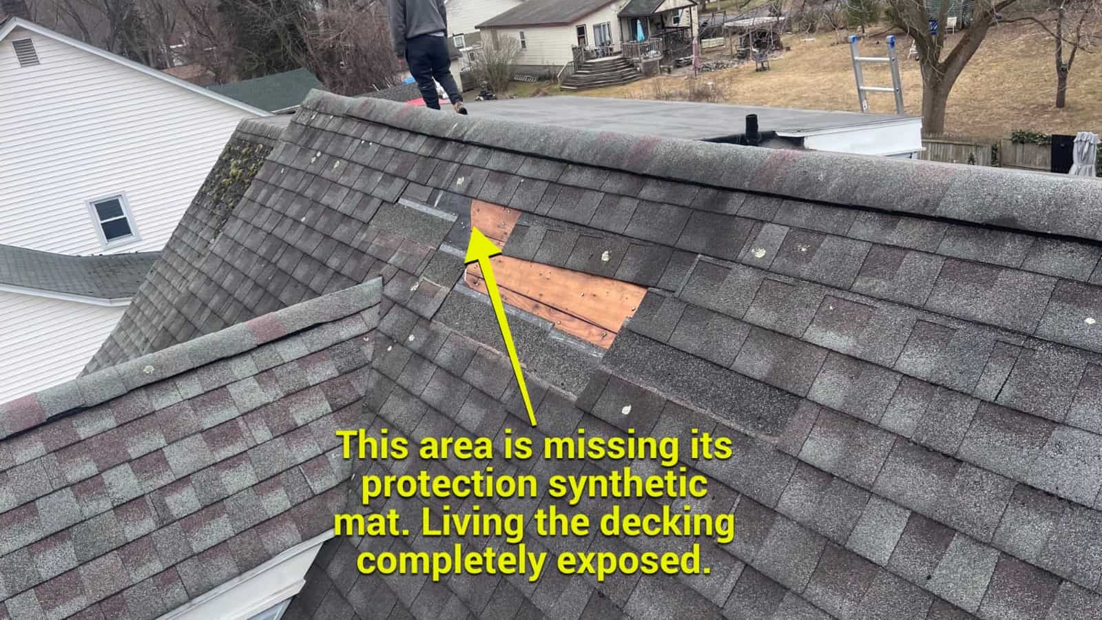 Before and after wind damage repair - residential roof in Capital Region